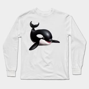 Cute Orca Drawing Long Sleeve T-Shirt